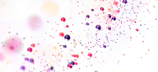 Vibrant abstract background with colorful particles connected by lines. Perfect for tech, science, and design projects.