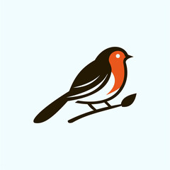 Creative luxury modern bird with green leaf logo template vector icon 
