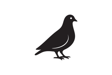 Obraz premium One pigeon silhouette vector.
