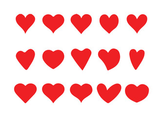 Heart icons, set of  love icons set, romance or valentine's day, Collection of heart illustration with different style. Heart shape Isolated on white background. vector illustration eps 10.