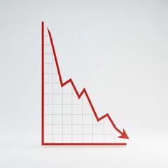 Gen AI 3D chart of price decline - price drop - diagram - market decline