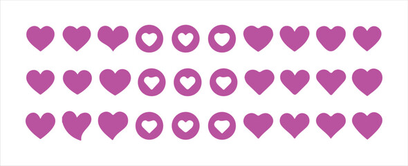  love icon with a heart symbol for romance, Heart shape vector icon as a simple  valentine symbol and universal love sign, vector illustration eps 10.