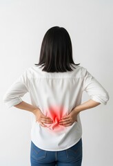 A person holding his back experiences back pain, injuries, diseases of the musculoskeletal system, problems with internal organs. 
sprains of ligaments and muscles, bruises. Diseases of the spine