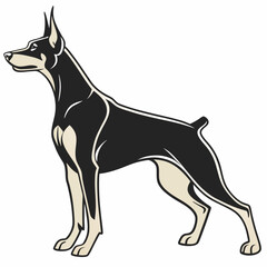 black dog isolated on white background