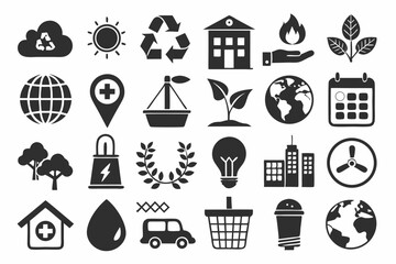 Sustainability and Eco-Friendly Icons Set