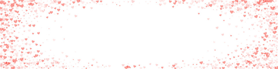 Red hearts scattered on white background.