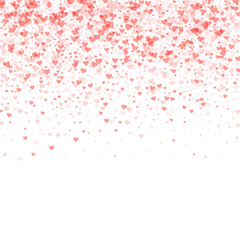 Red hearts scattered on white background.