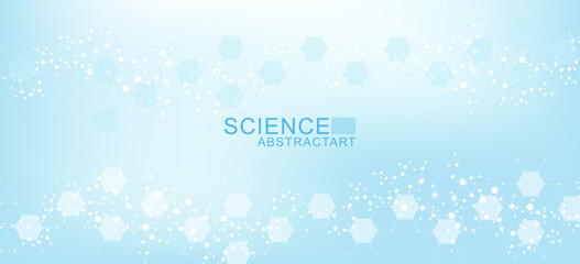 Health care abstract background with lines, dots and hexagons. Medical innovation banner template concept. illustration.