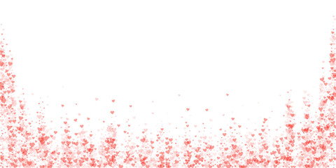 Red hearts scattered on white background.