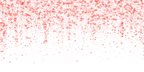 Red hearts scattered on white background.