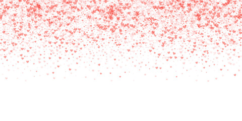 Red hearts scattered on white background.