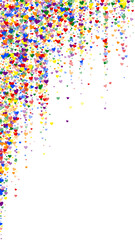 Rainbow colored scattered hearts. LGBT valentine