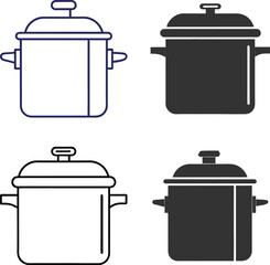 Silhouette Pressure Cooker Flat Illustration Minimal Electric Cooking Appliance Vector Icon