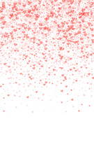 Red hearts scattered on white background.