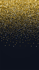 Gold hearts scattered on black background.