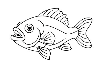 Grouper fish Coloring page , Set of Grouper fish outline, line art Grouper fish 