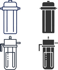 Silhouette Water Filter Flat Illustration  Minimal Purifier and Clean Drinking Water Vector Icon