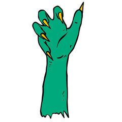 Zombie hand gesture hand drawing style