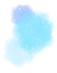 水彩風の涼しげな背景（青・雨粒・梅雨のイメージ）