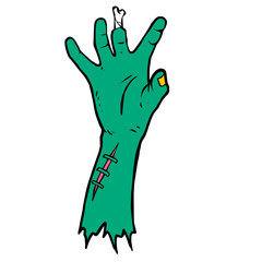 Zombie hand gesture hand drawing style