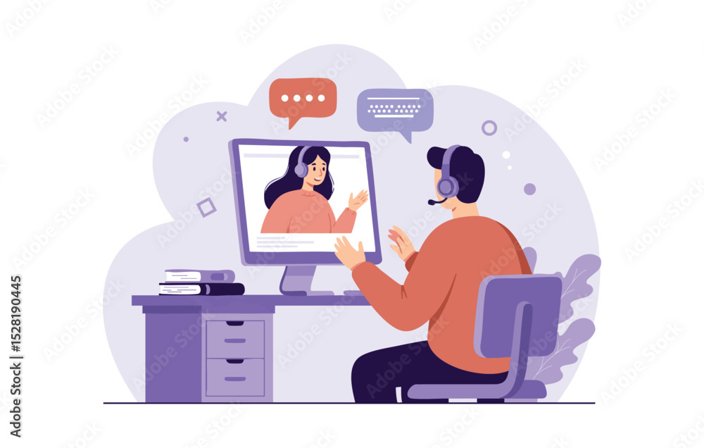 Poster streamlined online customer support enhancing remote communication and technical assistance through 