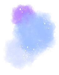 水彩風の涼しげな紫背景（青・雨粒・梅雨のイメージ）