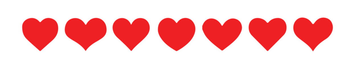 Red heart or red love isolated on white background vector illustration eps 10.