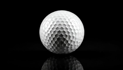 Golf ball with black background.