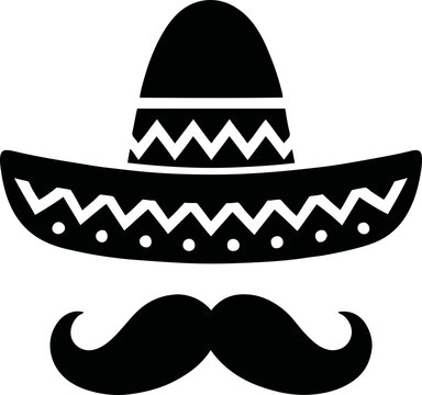 Mexican Hat mustache Scalable SVG Vector Graphic with Editable Paths and Layers for Web, UI Design, Digital Art, and Print Applications