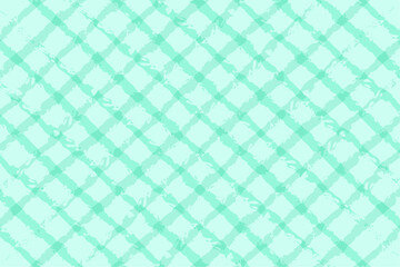 Cute vector background with hand drawn checkered pattern in soft turquoise color