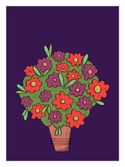 Colorful Bouquet of Flowers in a Decorative Vase