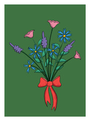 Colorful Bouquet of Flowers in a Decorative Vase