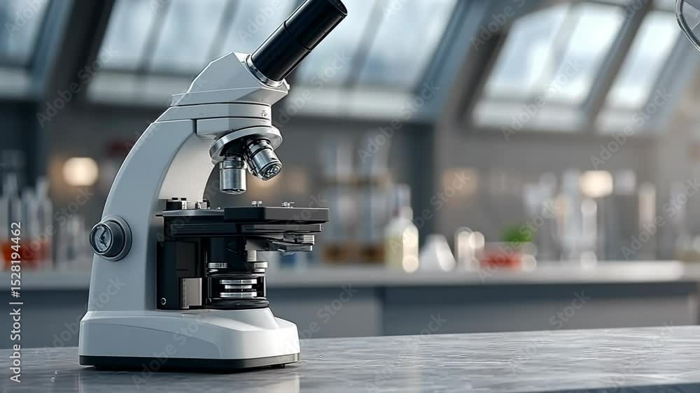 Aufkleber exploring the intricate world of microscopy in a modern laboratory setting with advanced equipment a