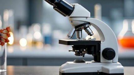 Exploring DNA structures with a microscope in a modern laboratory setting during daylight hours