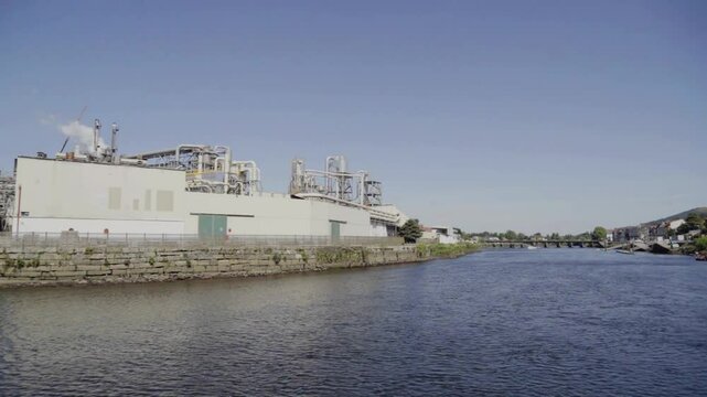 01-05-2022. Padr&oacute;n, A Coru&ntilde;a, Spain.Industrial Plant by the Ulla River in Galicia, Spain - D-Log Profile - 1567

