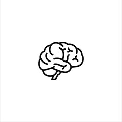 Brain Outline Line Icon Mind Intelligence Art