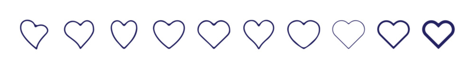 Blue love heart sign, isolated blue  love heart icon Vector, blue  love heart Silhouette,blue love heart icon set, vector illustration eps 10.