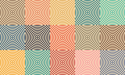 Fototapeta premium 60s Groovy Vibes – Retro Circle Pattern Design Bundle (15 Unique Designs)
