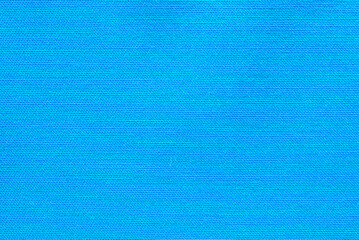 Bright blue color linen fabric texture as background
