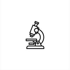 Monochrome Microscope Line Icon Science Symbol