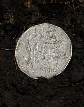 India 2 rupees, 2000 stock photo