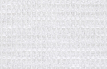 White cotton waffle fabric texture as background