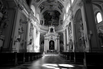 Naklejka premium Bibliothek Stift Admont - Architectural Splendor of a Cathedral Library