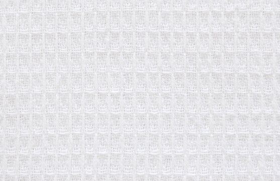 White cotton waffle fabric texture as background