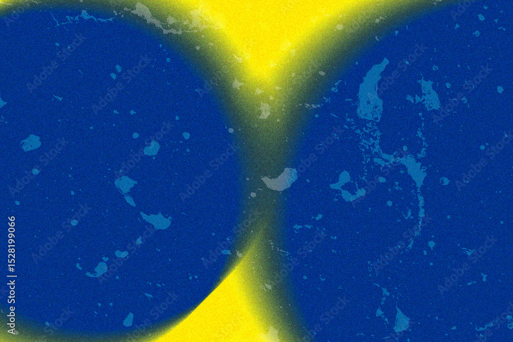 Poster abstract yellow blue grainy gradient background with soft noise texture, blurred artistic backdrop f