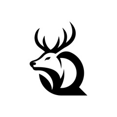 letter Q deer logo