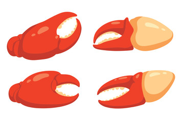 Boiled crab claws, crab meat with crab meat isolated on white background. Vector eps 10. perfect for wallpaper or design elements  © isoon