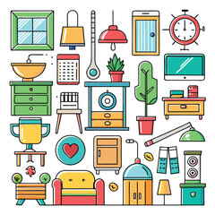 interior-line-art-vector-icons-colorfull