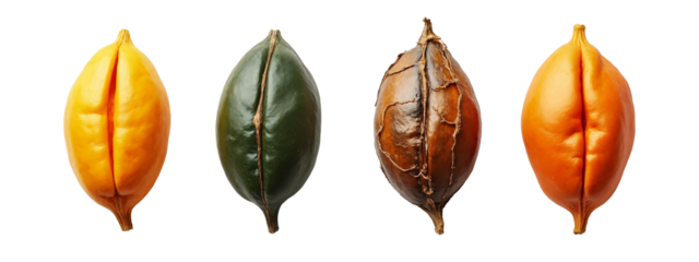 A set of four dried fruits