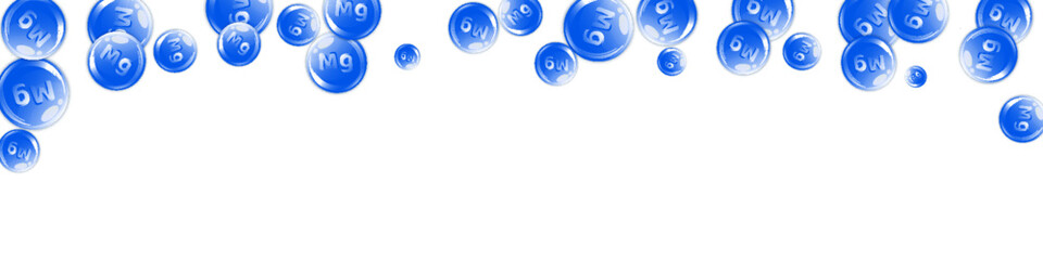 Magnesium round capsules scattered randomly.